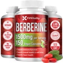 Suplemen Premium Berberine, 150 Kapsul - 50 Hari Supply, 1500mg Berberine Per Serving, Berberine HCI, terbuat dari 100% Ingreasi Murni & Natural, Non-GMO, Gluten- Bebas.