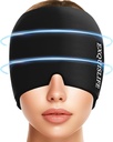 ExQUIFLE Migraine Ice Head Close, Headache Relief Hat for Migraine Cap, Hot and Cold Therapy, Headache Eyes Mask for Sinus, Puffy Eyes, Tension and Stress Relief (Black)
