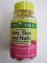 Spring Valley Dewasa Rambut, Kulit, Nails, 2500 mcg Biotin, Strawberry, 60 Gummies (Paket 2)