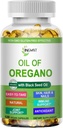 Minyak Oregano Softgeels, Organik Minyak Oregano dengan Minyak Benih Hitam untuk Imune Dukungan Kesehatan Digetical Herbal, Carvacrol Tinggi & Thymoquinone Oliil, Tanaman Berdasarkan, Non-GMO, 120 Count