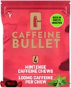 Caffeine Bullet 4 Mint Caffeine Candies = 400mg Caffeine Kick, Faster Than Energy geels & Cycling Chews for a mid-Race Endurance Sports and Gaming Caffeinated Energy Boost