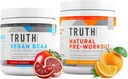 Truth Nutrition Natural Athlete Workout Stack-Natural Pretraining (Orange Tangerine) + Vegan BCAA (Blood Orange)