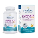 Nordic Complete Omega- D3, Lemon Flavor - 120 Soft Gels - 565 mg Omegaga- 3 + 70 mg GLA + 1000 IU Vitamin D3 - EPA & DHA - Skin sehat, Cognition, Positif Mood - Nun-GMO - 60