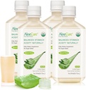 AloCure USDA Organic Aloe Vera Juice Made In 12 Hrs of Harvest - Pure Aloe Juice Natural Digetical Suppport Dibuble, Imune System and Balanced Stomach Acidity, 4 x 500ml Botol