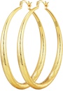 OOPEL 925 Sterling Silver Hoop untuk Women Gold Hoop Earrings Hypolergenic Diamond- Cut Ripples Designed - Bukan Tarnish Besar Hoop Earrings (30 / 40 / 60 / 70mm)