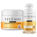 Dermawonder Vitiligo Suplement & Pigmentation Cream Set 1244; 60 Vitiligo Capsules dan 4fl Oz Cream 124; Reduce White Skin Pigmentation (1)