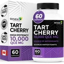 Renew Actives Tart Cherry Extra 500mg per 2 Capsules - Top-Potency Antioksidant untuk Free Radical Protection & Wellness - 60 Easy- to-Swallow Capsules - Made in Canada