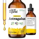 Wild & Organic Astragallus Tasture - Imune Suplemen Dukungan Imune w / Astragalus Root Extract - Vegan Tincture untuk kekebalan - Sugar & Alcohol- Free Drops - 4 flans oz