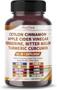 Ceylon Cinnamon Apple Cider Vinegar Berberine Bitter Melon - Dibuat di Amerika Serikat