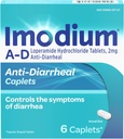 Imodium A- D Diare Relief Caplets dengan Loperamide HCI, Anti- Diarrheal Medicine untuk Bantuan Pengendalian Gejala Diare Karena Diare Acute & Traveler 's Diare, HSA / FSA Elightly, 6 ct