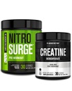 Jacked Factory NITROSURGE Pre Workout Suplemen (Arktik White) Creatine Monohydrate Powder 150g (Pertumbuhan Muscle, Peningkatan Kekuatan, Energi Enhanced