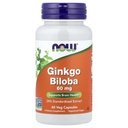 NOW Foods Ginkgo Biloba 60mg 24% Ekstraksi, 60 Capsules