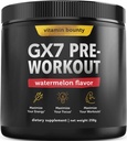 Vitamin Bounty Gx7 Pra Workout Powder for Men - Pre workout Women - Sugar Free Pre Workout Energy Booster Suplement with Beta- Alanine, Caffeine, Keto, 0g Net Carbs - Watermelon Flavor, 20 Serving