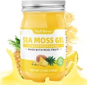 Softbear Sea Moss Gel Pineapple Flavored 12 OZ - Wildmade Irish Moss Gel Organic Raw 92 Mineware dan Vitamins Non-GMO Gluten- Free Vegan Suplemen Imune Thyroid Digetives Support