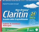 Claritin 24 Hour Non-Drowsy Allergy Tablet, 10 mg, 5 Count (708164)