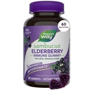 Nature 's Way Sambucus Elderberry Immune for Kids & Adults * with Black Elderberry Extract, Vitamin C, Vitamin D3, dan Zinc, 60 Gummies (Packing May Vary)