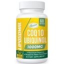 1000mg Lipomal CoQ10 Softgeels 124; Penangguhan yang Lebih Baik CoQ10 Ubiquinol Suplemen 12.4; Fungsi Hati & Produksi Energi = 124; Aktif Antioksidant Bentuk Vegan Koenzim Q10
