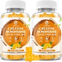Creatine Monohydrate Gummies for Men & Women, Chewables Creatine Creatine Monohydrate for Muscle Strength, Muscle Builder, Energy Boost, Sugar Free, Vegan, Mango Flavor- 120 Count