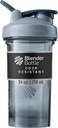 BlenderBottle Shaker Bottle Pro Series Perfect for Protein Shakes and Pre Workout, 24- Ounce, Full- Color Grey