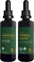 Global Healing Center Ashwagandha & Omega 3 6 7 9 Kit - Membantu Nervousness, Brain Health, Heart Health, dan Eye Health