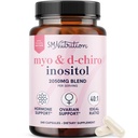 Myo- Inositol & D-Chiro Inositol untuk Keseimbangan Hormone untuk Perempuan 124; Ideal 40: 1 Rasio 124; Menstrual Siklus dan Dukungan Kesehatan Ovarian; Myo 2000mg & D Chiro 50mg dengan Vitamin B8 12440 Count