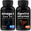 NutraChamps Omega 3 Fish Oil dan Digeptical Enzymes 2 Pack Bundle