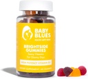 Baby Blues Brightside Vitamin D3 Gummies - Tinggi Potency Ammune, Mood & Bone Dukungan - Peach Mango Strawberry - Pasokan Vegan Posnatal untuk Ibu - Non-GMO, Glatin- Free