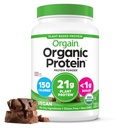 Orgain Vegan Powder Organik, Creamy Chocolate Fudge - 21g Plant Protein, 6g Prebiotic Fiber, Low Net Carb, No Laktosa Ingrediens, No Ditambahkan Sugar, Non-GMO, For Shakes & Smoothies, 2.03 lb