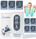 MyHalos 44 Pc - Witch Hazel Wipes & Perineal Ice Packs for Postpartum, Heemmorhoids & C Section Ice Packs for Postpartum -30 Free Witch Hazel for Postpartum Care & Hebrihoids Cold Postpartum