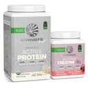 Sunwarrior Vegan Powder USDA Organik 124; 20 hamba, Cake Batter Flavored & Creatine Monohydrate Poader untuk 50 pelayan yang dimikronizkan, Raspberry Lemonade Flavored