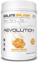 Revolution Nutition, Isolate Splash, Clear Whey Protein Powder, Juice- Type Protein, Candy Flavour, Collagen, 24g dari Protein Per Scoop, Zero Sugar, 817g, 23 Servings (Candy Peach, 1.8 Pound)