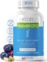 VEEZE Resveratrol Suplemen 600mg 60 Capsules & 60 Layanan - Dibuat di AS Natural & Organic Resveratrol - Kaya dalam Antiokhants & Trans Resveratrol untuk Well- Menjadi Dukungan - Premium Organic Resveratrol