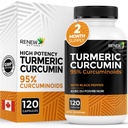 Renew Actives Turmeric Curcumin dengan Black Pepper - 600MG Turmeric Root, 100MG Curcuminoids per 2 Kapsul - Mendukung Divalry, Kesehatan Liver, Relief Gabungan & Mobiles - dibuat di Kanada - 120 Kapsul