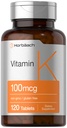 Horbäach Vitamin K Supplemen 126; 100mcg 124; 120 Tablet 126; Vegetarian, Non-GMO & Gluten Free Supplemen