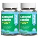 2 Pack Chlorofil Gummies for Body Odor Deodoran *, Chlorophill Bebas Gula untuk Dukungan Imune Perempuan Vegan Non- GMO, 120 Cacah