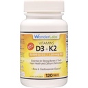 Lab Wonder Vitamin D 5.000 IU, Vitamin D3 + K2 Dukung Sistem Imune Sehat, Esculity for Strong Bones, Heart Health, and Calcium Dstribution, 120 Tablet