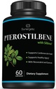 Premium Pterostilbene Suplement - Pterostilbene dengan Resveratrol & Quercetin - Supports Heally Aging - Natural Source Pterostilbene 100mg per Serving - 60 Capsules
