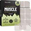 Post Workout Muscle Recovery Patch with Vitamin C - 36 Patch for Active Lifestyle Support, Helling Soothe and Refresh After Exercise, Convenient and Easy- to-