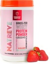 Natreve Whey Protein Powder - 28g Grass- Fed Whey Protein dengan Acids Acids Amino, Propiel & Collagen - Gluten Free Strawberry Shortcake, 18 Servings