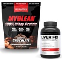 Myogenix Liver Supplemen Dukungan & Myolean Chocolate Whey Protein - Advanced Liver Health & Muscle Recovery dengan 40g High- Protein - Dukung Detox, Growth & Performance