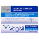 Vagisil Reguler Power Anti- Itch Feminine Cream for Women, Gynecologist Tested, hypoallergenic, Fast-acting and Longever Itch Relief, Vaginal Moisturizer Soothes and Cools, 1 oz (Paket 1)