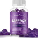 Saffron Extract Gummies dengan Passionflower & Vitamin D2 - Saffron Suplemen untuk Dukungan Mood, Hamble, & Energi 60 Servis