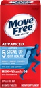 Glucosamin Chondroitin MSM & Vitamin D3 Joint Health Suppplement, Move Free Advanced Jourded Tablet For Men & Women (80cnt box), Dengan Vitamin D3 Untuk Mendukung Bone & Imune Health