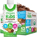 Orgain Organic Kids Protein Nutronation Shake, Chocolate - 8g Protein, 22 Vitamin & Minemins, Fruits & Vegetable, Gluten Free, Soy Free, Non-GMO, 8.25 Fl Oz (Pack 12)