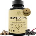 Suplemen Resveratrol dengan Quercetin & Grape Benih - 850mg Herbal Blend, Potency Polyphenols & Antioksidants untuk Jenderal Wellness, 60 Vegan Capsules