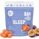 SAM + LEO Sleep Gummies for Kids & Teens with Melonatinin, Passion Flower & Vitamin B6 - Sleep Aid Gummies for Restful Slever 124; Natural, Drug Free, Vegan & Gluten Free, Passion Fruit Flavor (60)