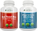 Murni Holistik Rice Merah Yeast 1200 mg dengan CoQ10 & Niasin + Magnesium Glycinate 400mg - 120 Capsules + 270 Tablet - dibuat di USA