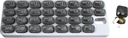 Monthly Med Organizer dengan 31 Daily Remocable Pill Pods for Home, Work, Travel, Numbered Pillbox for Suplemen & Vitamin (Grey)