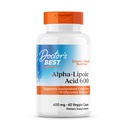 Doctor 's Best Alpha-Lipoic Acid 600, Support Antioksidant Fungsi & Glycemic Balances, Non-GMO, Gluten Free, Vegan, Soy Free, 600 mg, 60 Veggie Caps