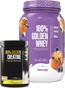 Maxler 100% Golden Whey (Blueberry Muffin 2 lb) & 100% Golden Creatine (Unflafeted 10,6 oz)